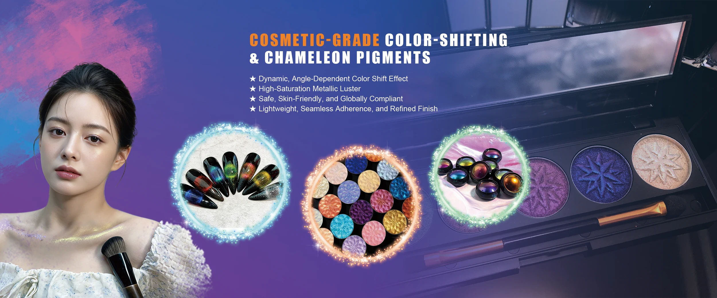 Produttore cinese di pigmenti ottici che cambiano colore di grado cosmetico